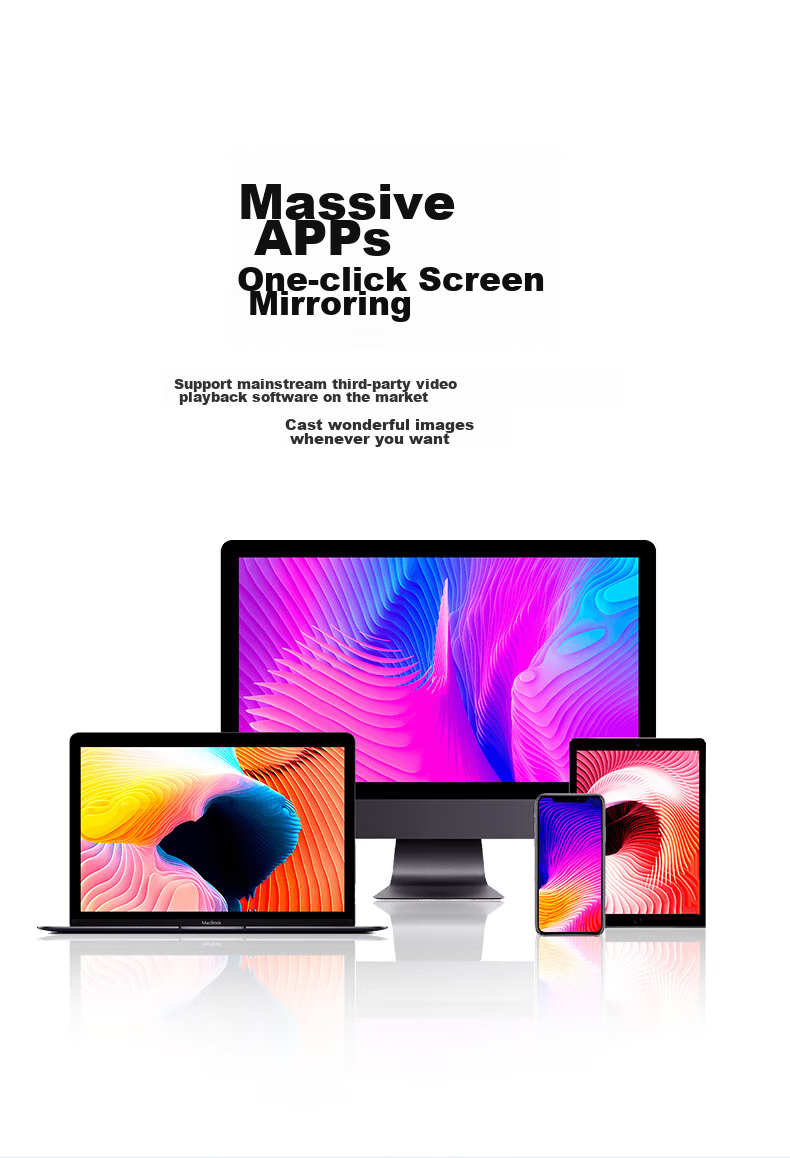 UNITEK Wireless Screen Mirroring Device, HD HDMI Universal 5G Transmission Audio And Video Synchronizer, Supports Apple Huawei Android Phones Direct Connection to Computer Monitor TV Projector 12