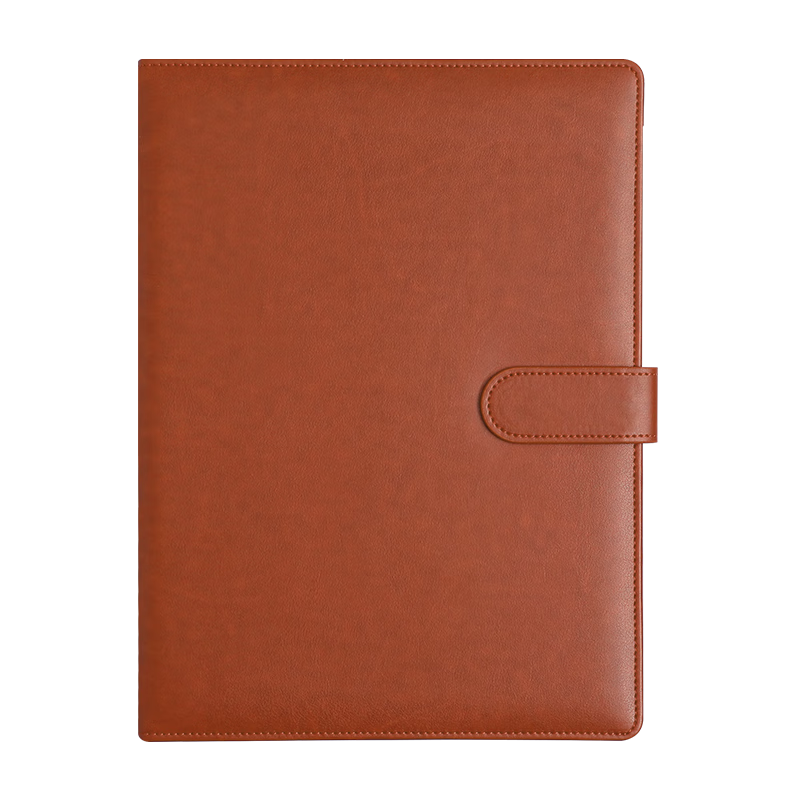 Jiaranheng Business Notebook, Stylish And Simple Design, Thickened with Buckle, Leather Cover, Journal for College Students, Diary, Office Stationery, Meeting Record Book, Customizable, B5 Size, Brown Color