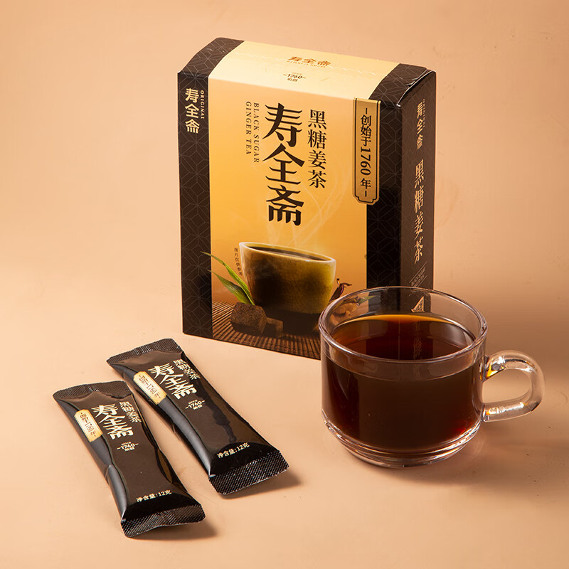 寿全斋黑糖姜茶可配姜枣茶生姜汁红糖姜茶大姨妈可喝独立小包装12g*10条