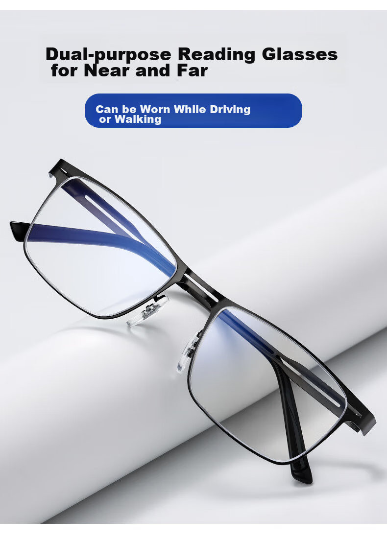 LESCA LUNETIER Reading Glasses for Men, High Definition Ultra-Light Blue Light Blocking Anti-Fatigue Presbyopic Glasses for Women And Elderly, Bifocal Reading Glasses for Me 10