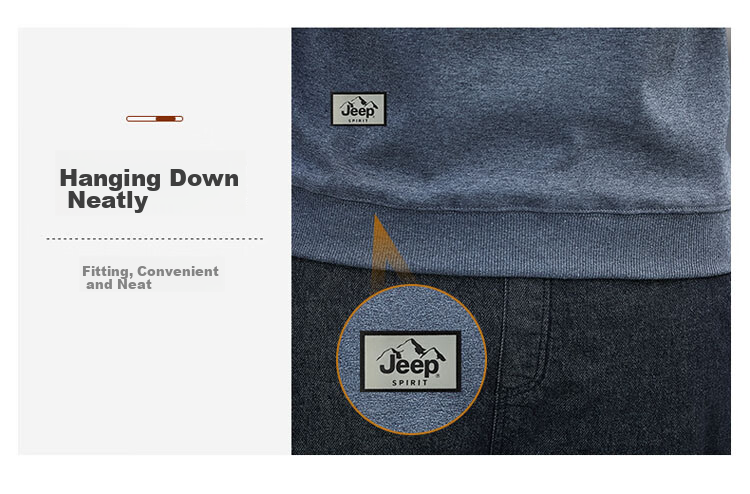 JEEP SPIRIT Men's Spring Casual Long Sleeve T-Shirt Round Neck Blue L 12