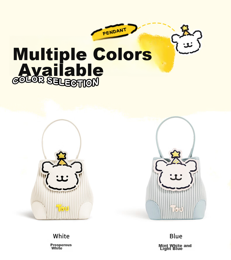 Toutou Line Drawing Dog Handbag, Shoulder Crossbody Bucket Bag for Women And Girls, Small Bucket Bag, Birthday Gift for Best Friend Or Girlfriend 10