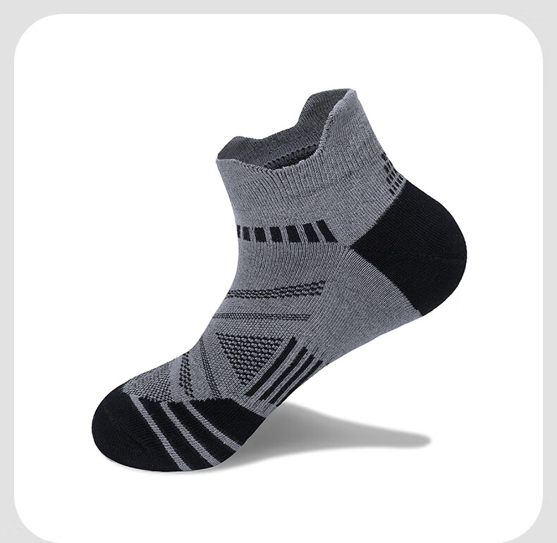 TFO Competition-Grade Outdoor Socks, Comfortable Breathable Running Socks Low-Top Hiking Socks 2202412 Men's Dark Gray 10