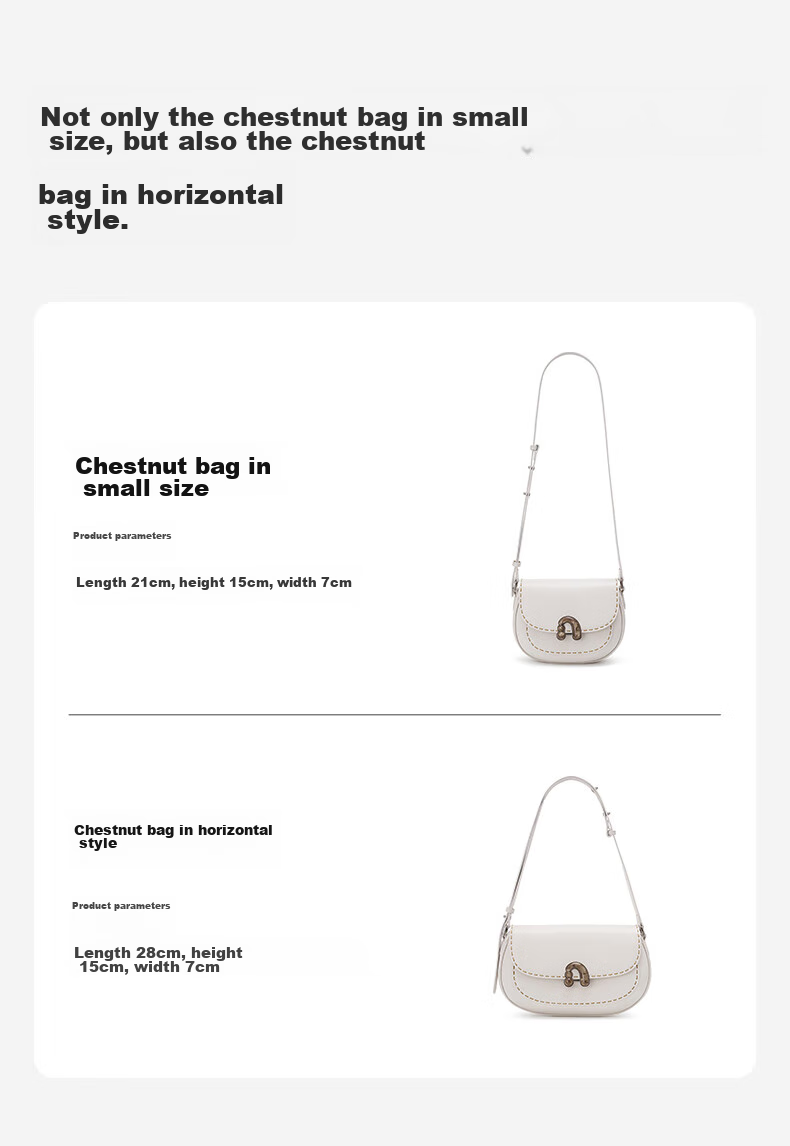 AMAZING SONG Women's Chestnut Leather Crossbody Bag, Niche Fashion Simple Versatile High-End Commuter Shoulder Bag Gift 17