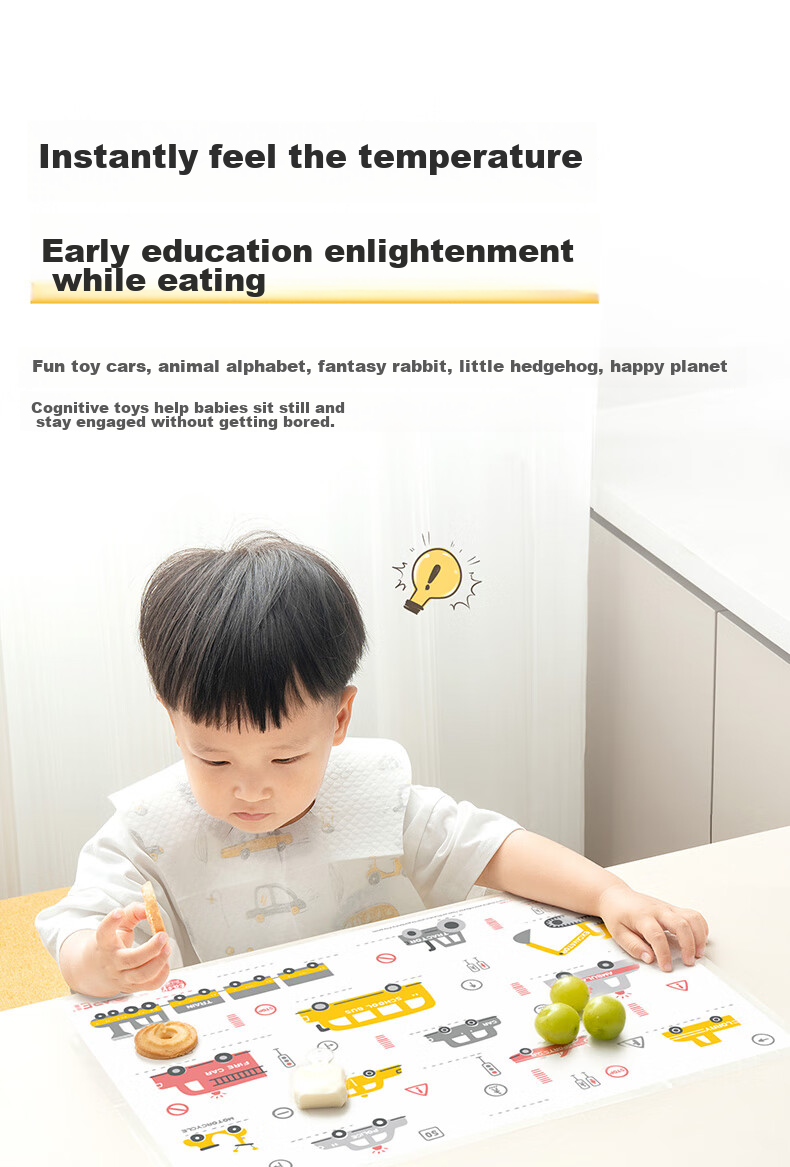 Easy Your Home Children's Portable Disposable Placemat, Baby-Approved, Waterproof And Oil-Proof Table Mat for Outdoor Use, Antibacterial And Dirt-Proof 4