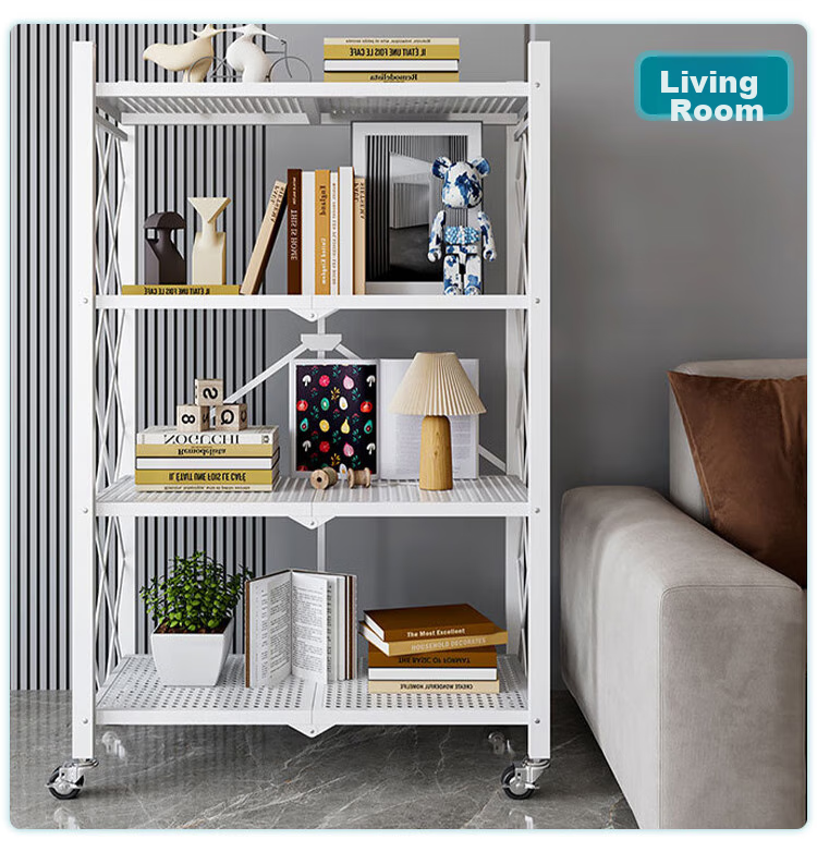 Anerya Kitchen Storage Rack, Floor-Standing Movable No-Installation Microwave Oven Organizer Shelf, Storage Rack, 5-Tier Thickened Versio 15