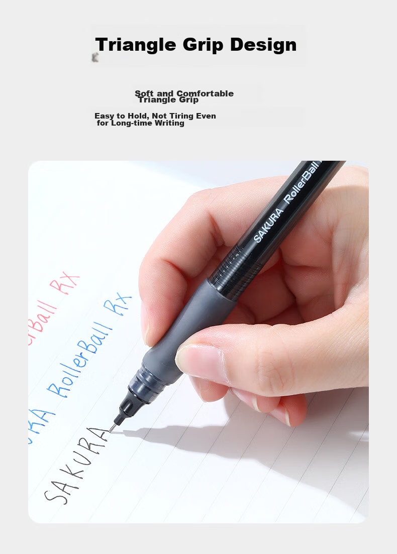 SAKURA Rollerball Pen, 0.5mm Needle Tip, Signature Pen for Students' Exams And Office Use, Direct Liquid Ink, Blue Color 5