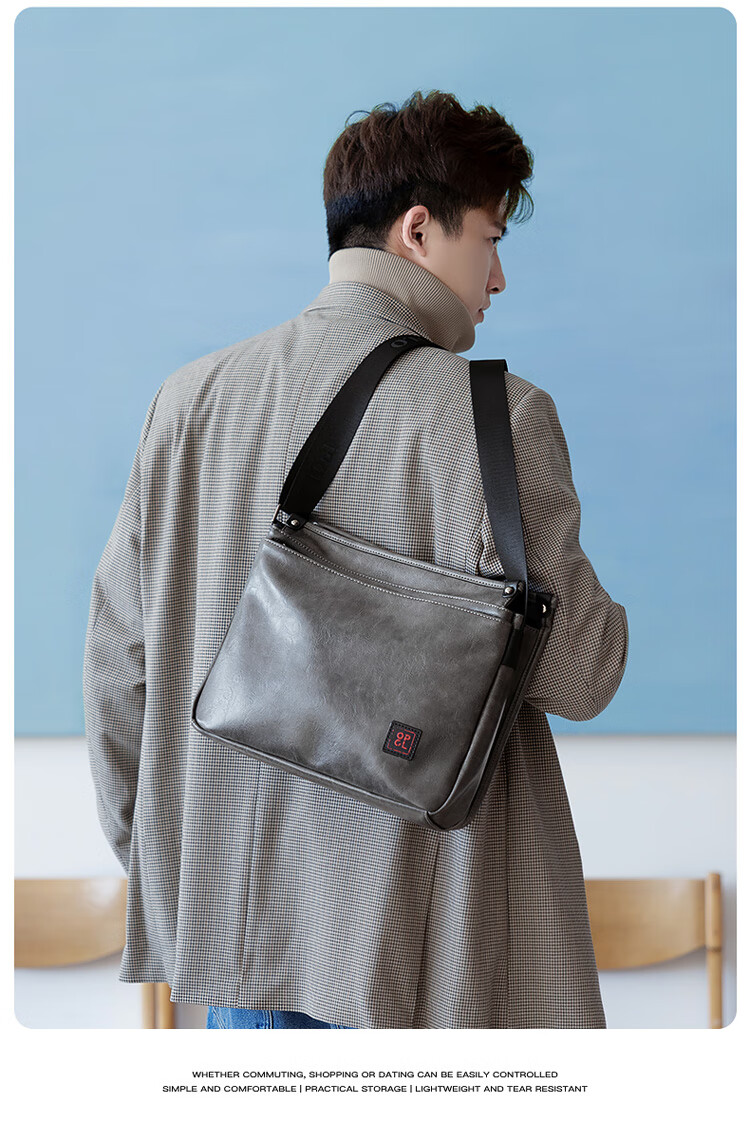 POLO Shoulder Bag for Men, Business Crossbody Bag, Casual Phone Bag, IPad Bag, Horizontal Style Sports Messenger Bag for Me 12