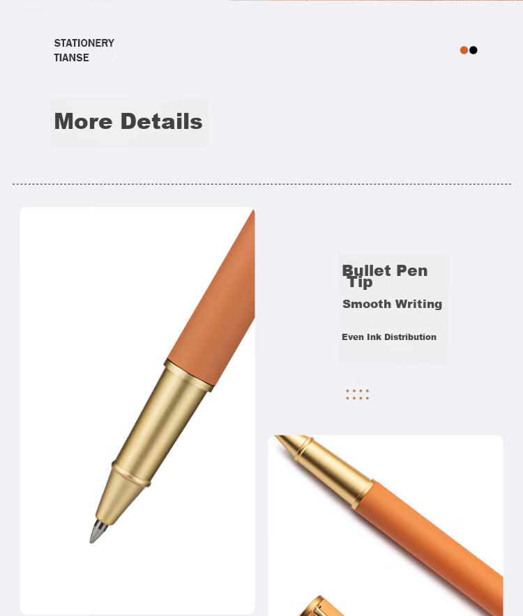 TIANSE 0.5mm Signature Pen Metal Gel Pen Stylish Design, Annual Meeting Gift, New Year Gift, Teacher's Day Gift, High-End Heavy-Feel Business Pen with Bullet Tip, TS-1220 Black Barrel Black Ink 15