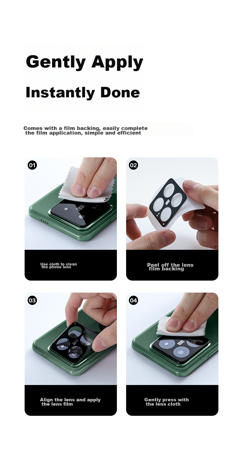 ESR [2 Pieces] Camera Lens Protector for Xiaomi 14 Pro, Tempered Glass, High-Definition Rear Camera Anti-Fingerprint Full Coverage No Pixel Loss Scratch-Resistant Wear-Resistant Protective Phone Lens Film 2