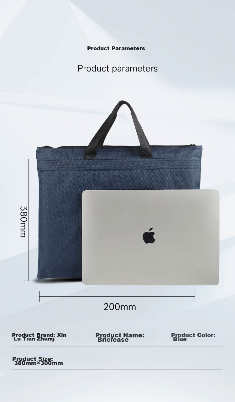 TANGO 3D Office Handbag/conference Bag/business Bag/document Bag/laptop Bag/briefcase, Business Zipper Storage Bag, Horizontal Style, Blue, Thickened, LH838 7