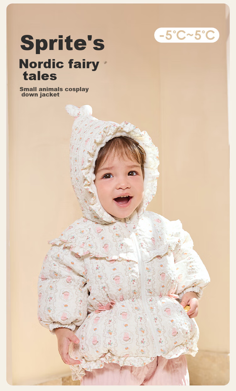BALABALA Children's Clothing, Baby down Jacket, Girls' Winter Short Coat, Kids' Warm Outerwear, Cute Boys' 2