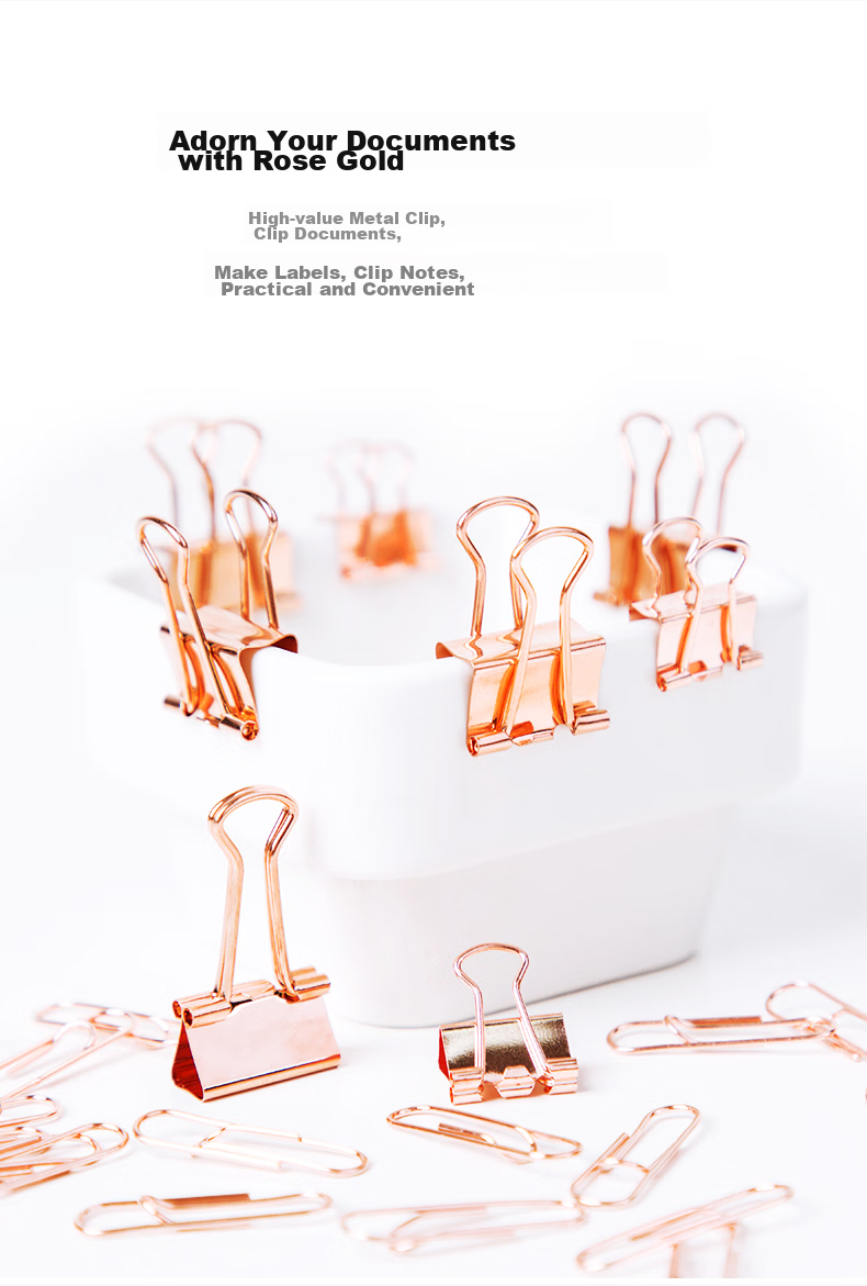 Fizz Metal Clip Set Combination (16 Pieces of 15mm Long Tail Clips + 8 Pieces of 19mm Binder Clips + 50 Pieces of 28mm Paper Clips) / Desktop Office Supplies FZ216006 3