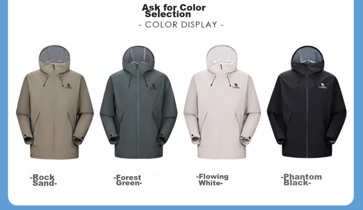 CAMEL Sun Protection Single-Layer Hardshell Mountaineering Jacket EO186 Forest Green, Men's And Women's XXXL 20