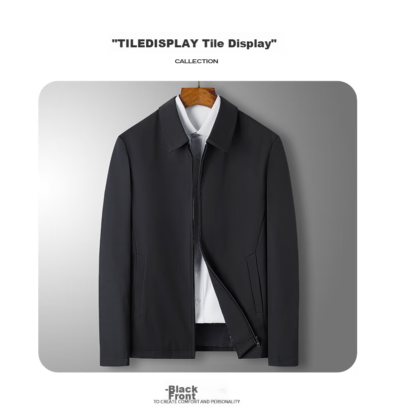 Hengyuanxiang Administrative Jacket for Men, Spring And Autumn Season, Middle-Aged Men's Business Casual Dad's Outerwear, Middle-Aged And Elderly Men's Clothing, Lapel Top 22