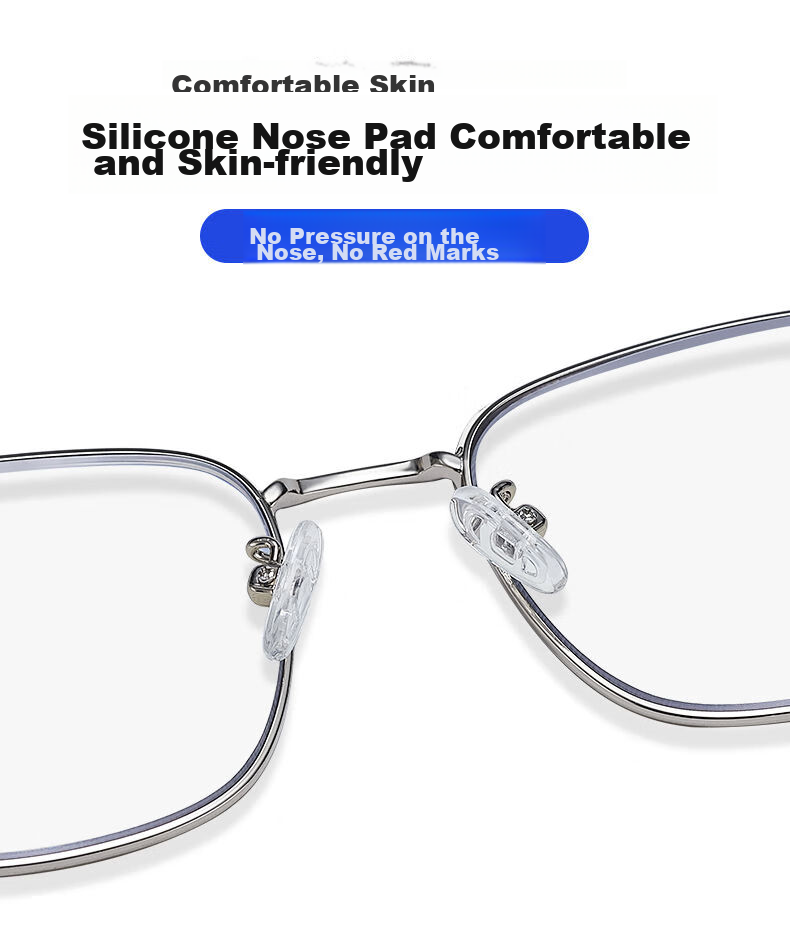 LESCA LUNETIER Imported Anti-Blue Light High-Definition Reading Glasses for Men, High-End Brand Ultra-Light Reading Eyeglasses, Black And Silver, 100 Degrees 8