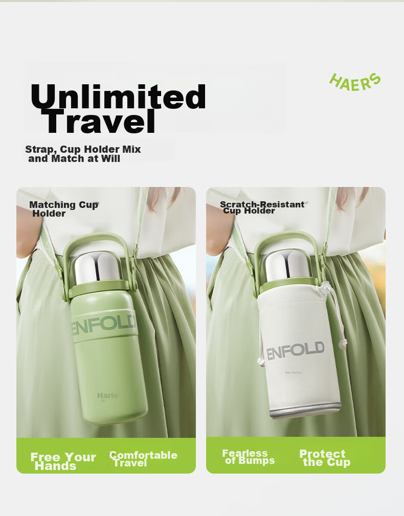 HAERS Insulated Mug, 316 Stainless Steel, Large Capacity Water Bottle, Sports Portable Water Cup, Outdoor Travel Flask, White, 1000ML 11