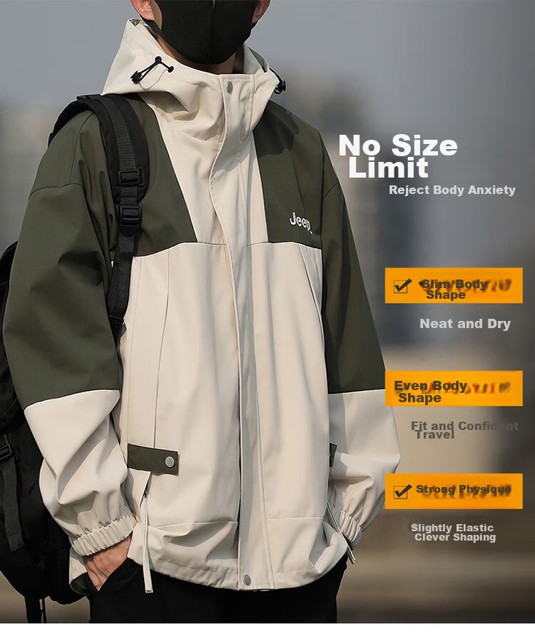JEEP Men's Jacket, Spring And Autumn Casual Workwear, Loose-Fitting Windbreaker for Couples, Dark Green, Size L 9