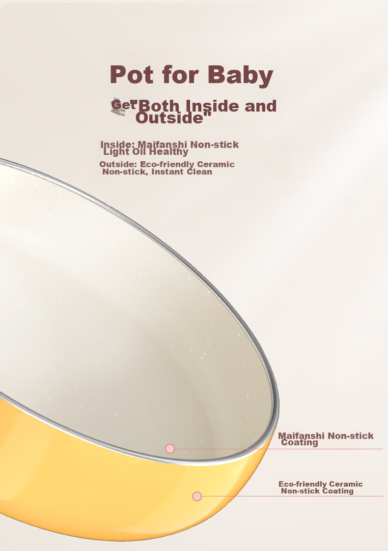 Joyoung Non-Stick Milk Pan, Baby Breakfast Food Pot, Milk Frying Pan, Two-Piece Set, Non-Stick Pan, Milk Pot CN610 9