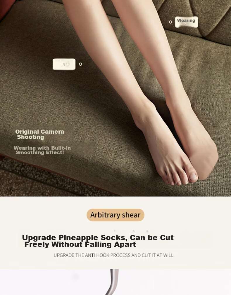 LangSha Silk Stockings for Women, Pineapple Pattern, Ultra-Thin Summer Pantyhose, Cuttable to Any Length, Sexy Slimming Thigh-High Stockings, Spring And Summer Pantyhose 9