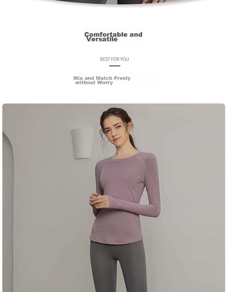 XUEXIMAN Yoga Wear for Women, Quick-Dry Sports Top, Slimming Long-Sleeve T-Shirt, Fitness Clothing, Running Professional Workout Wear, Autumn And Winter 9