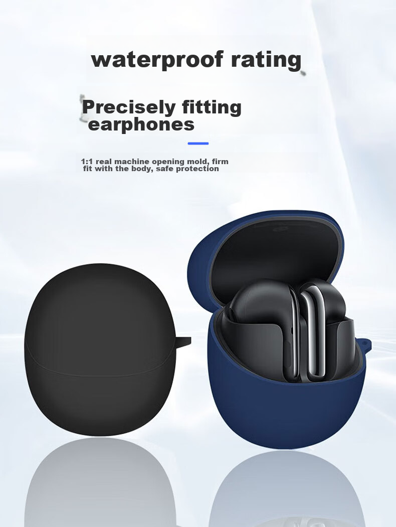 KMaxAI Compatible with Xiaomi True Wireless Earphones Buds4 Protective Case, Simple Silicone Protective Cover with Hook, Xiaomi Fourth Generation Charging Case Frosted Protective Pure Color Soft Shell, Dark Night Gree 5