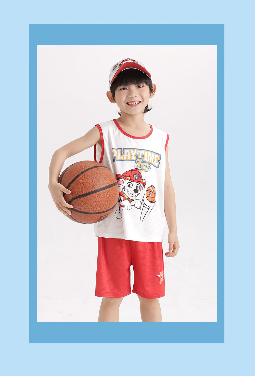 PAW PATROL Class A Children's Quick-Dry Vest Set, Boys' Shorts, Sports Summer Student Cartoon Children's Clothing PA1744A 100 16