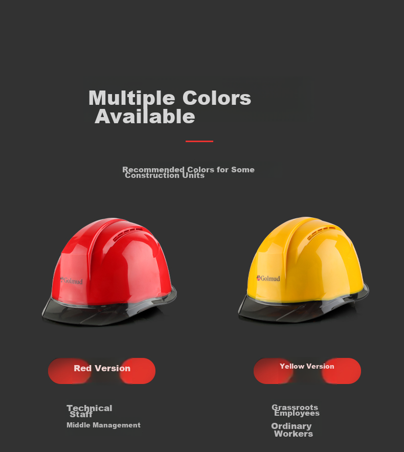 Geermu Safety Helmet for Construction Site GM768 White Worker Safety Hard Hat Abs Breathable Customizable with Printed Text 12
