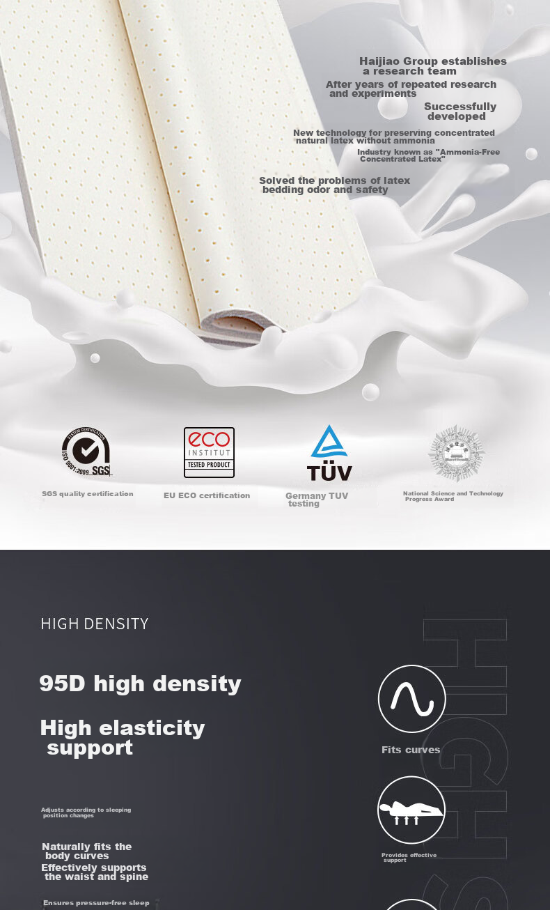 Baopo Latex Mattress, Imported from Thailand, Natural Rubber, Single Bed for Students' Dormitory, Mattress Pad, 90*190*3cm 5