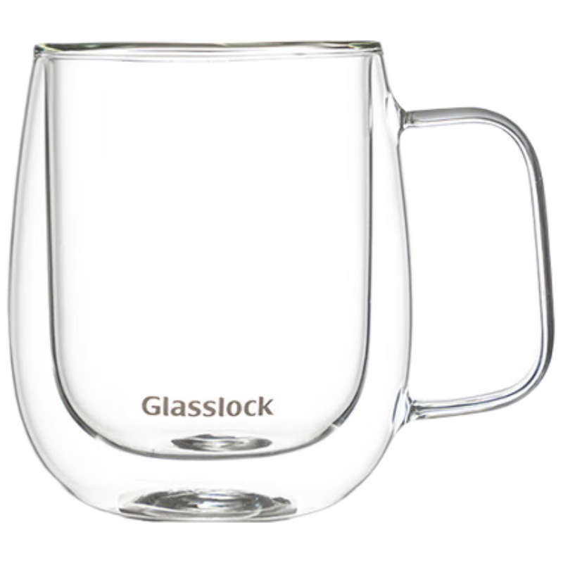 GLASSLOCK Double-Layer Glass Cup for Home Use, Children's Water Bottle, Coffee Mug, Heat-Resistant Tea Infuser Cup, High Borosilicate, 450ml