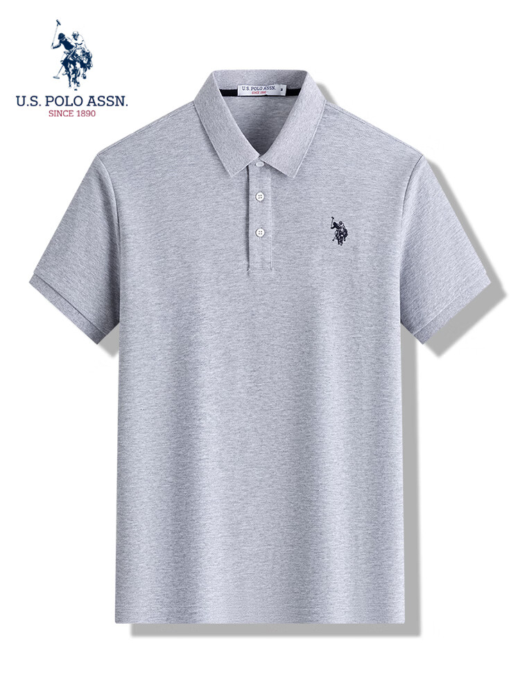 U.S. POLO ASSN. Men's Short Sleeve Polo Shirt Summer Business Casual Collared T-Shirt Black M Father's Day Gift 23