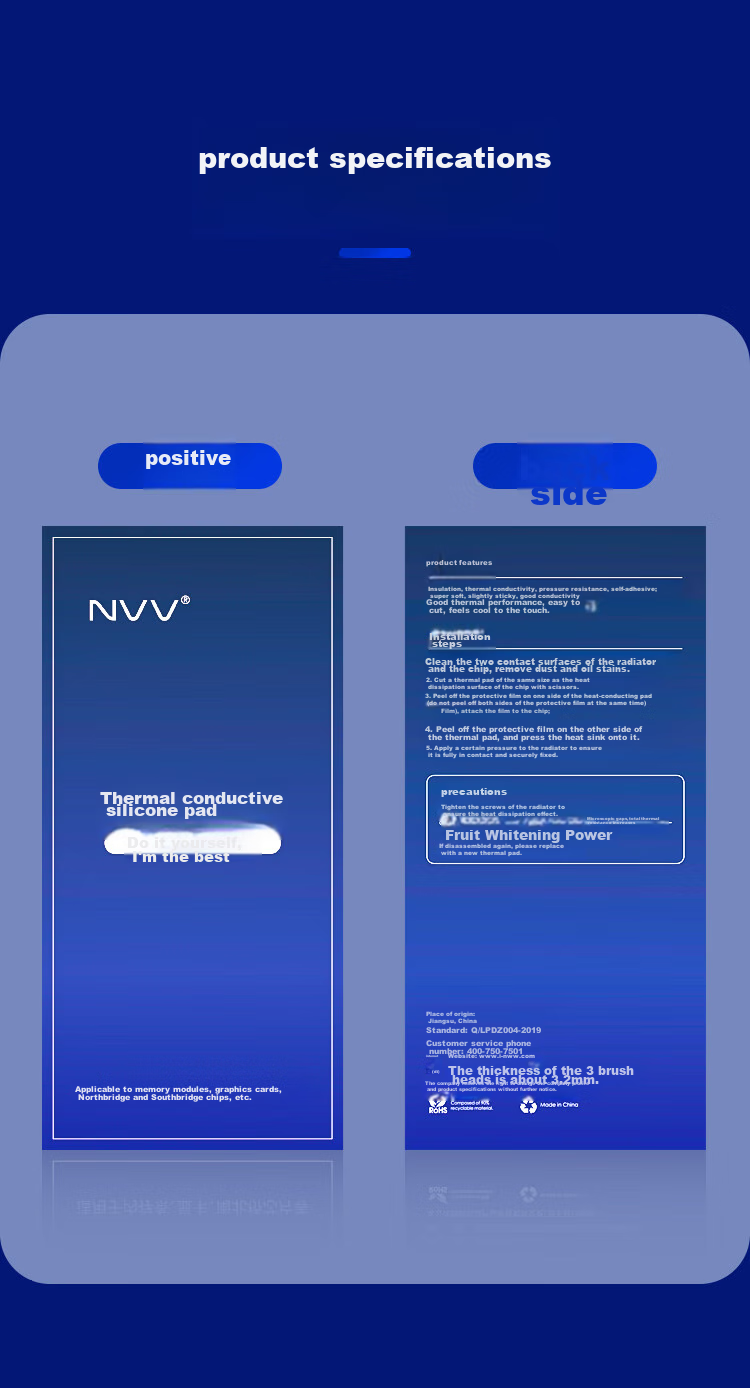 NVV M.2 SSD Thermal Paste, Heat Dissipation Silicone Pad, Thermal Conductive Silicone Gasket for SSD North Bridge, TC-615X Thermal Conductivity 6.0W 11