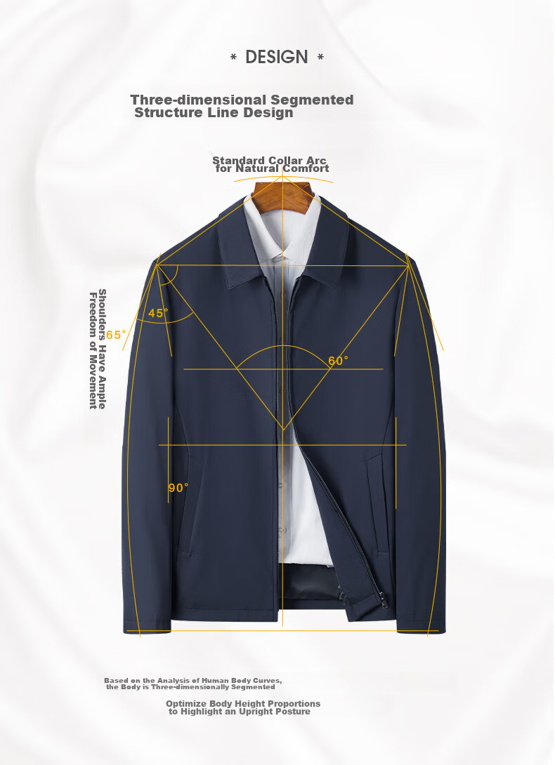 Hengyuanxiang Administrative Jacket for Men, Spring And Autumn Season, Middle-Aged Men's Business Casual Dad's Outerwear, Middle-Aged And Elderly Men's Clothing, Lapel Top 5