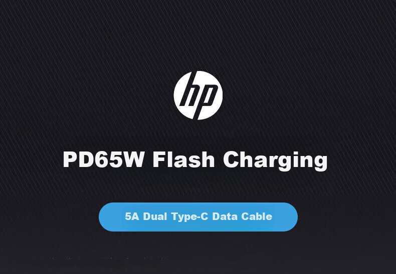 HP Type-C Data Cable, Double-Ended PD65W Fast Charging Cable, C to C Car Charger Cord, Suitable for Apple IPhone15/iPadPro/macbook Laptops, Huawei, Xiaomi 1