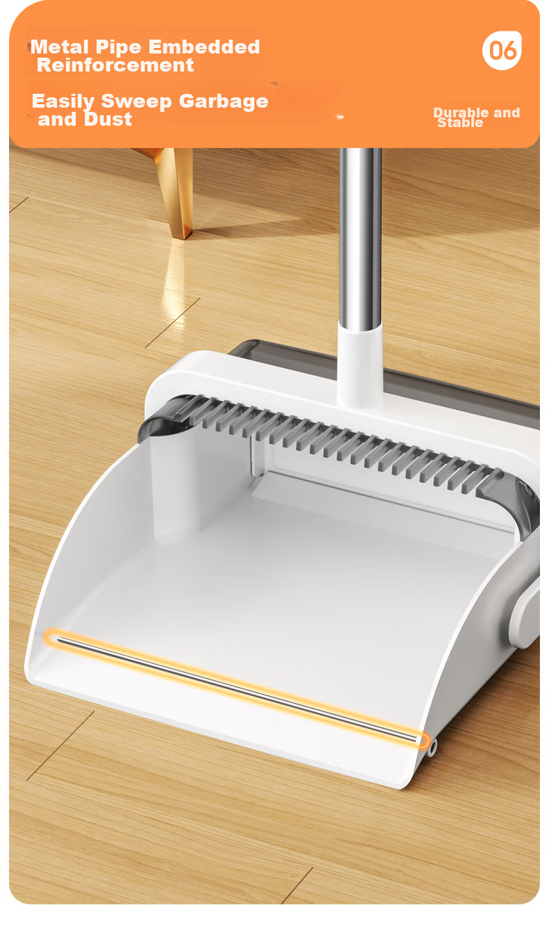 Jieshibao Broom And Dustpan Set for Home Use, 2024 New Model Sweeping Broom Set with Automatic Combination Garbage Bin, Three-Piece Set 8