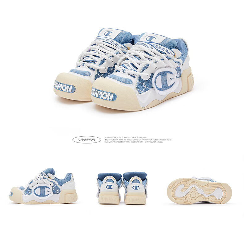 Champion American Champion Sneakers for Women And Men, Trendy Fashion Thick-Soled Height-Increasing Puffy Open-Face Bread Shoes 24SST05 22
