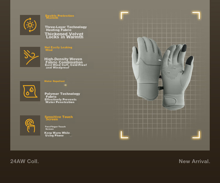 Beneunder Gloves, Winter Men's Cycling Gloves, Skiing Gloves for Women, Windproof And Non-Slip Hiking Warm Gloves, Motorcycle Gloves 5