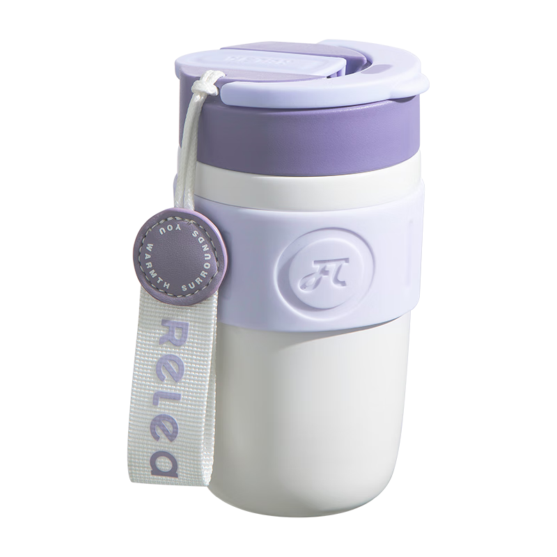 RELEA Insulated Mug, Women's Handheld Coffee Cup, Stylish Water Bottle, Large Capacity Straw Cup, Direct Drinking Cup, Mid-Autumn Festival Gift