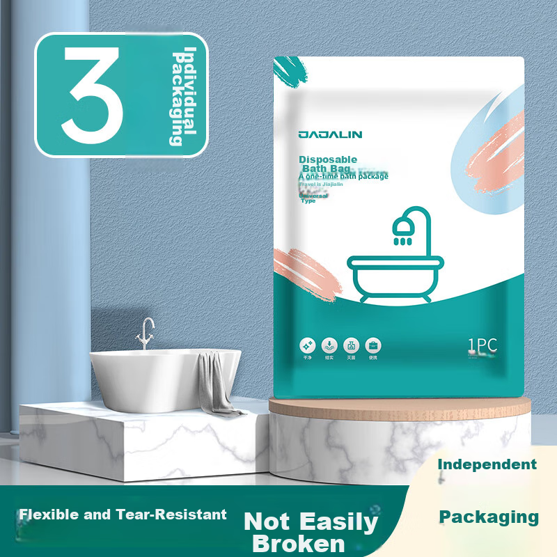 JAJALIN Disposable Bath Sacks for Bathtub, Set of 3, Hotel Thickened Bath Bags, Individually Packaged, Enlarged Bath Tub Covers