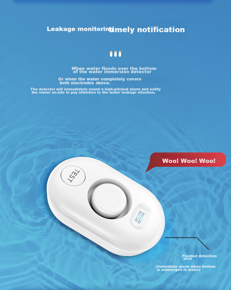 LFang WD61-433 Water Leak Sensor, Household Water Level And Leak Detection, On-Site Alarm, Battery-Powered 2