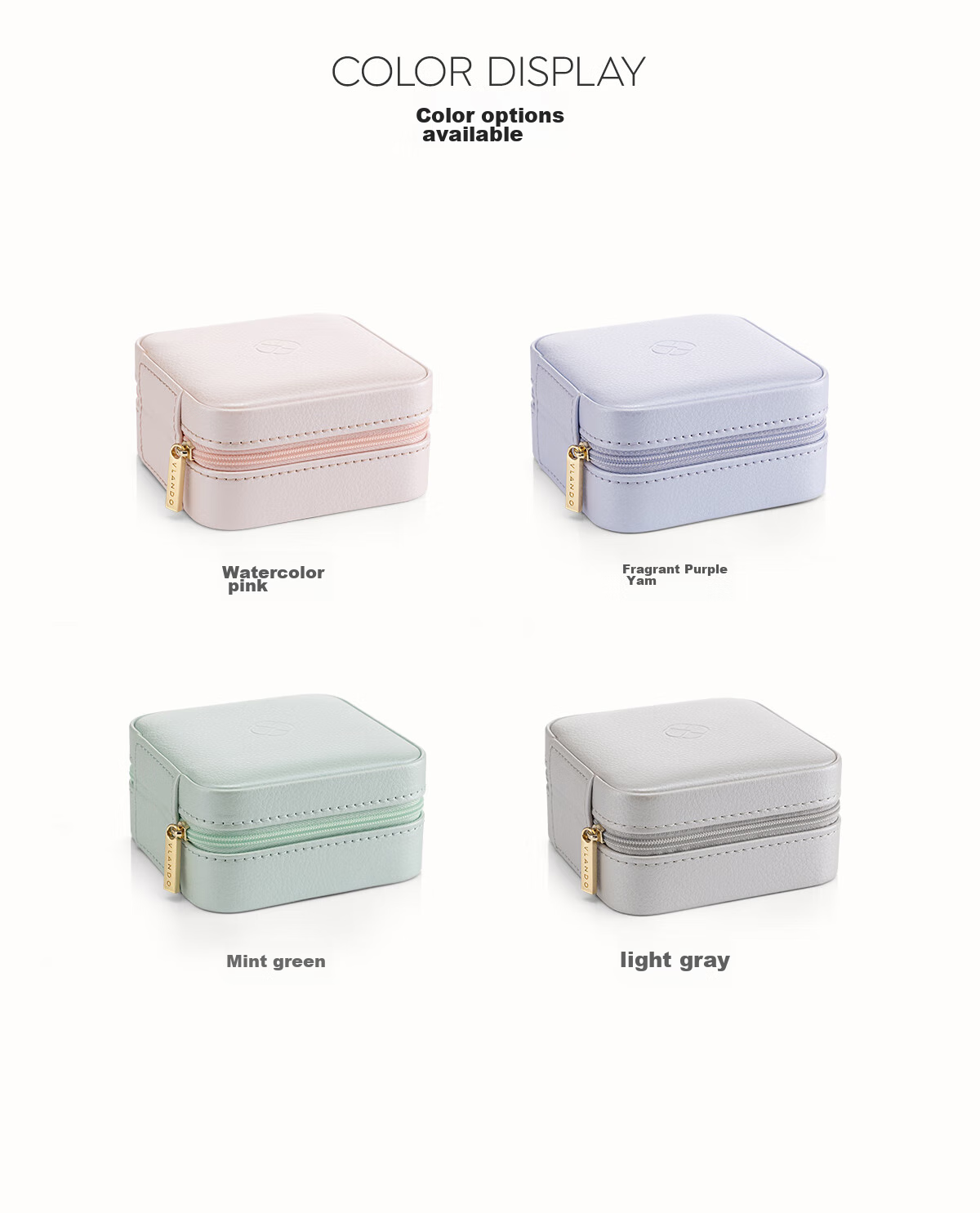 VLANDO Portable Travel Jewelry Box, Compact Storage Case for Women's Accessories, Dustproof Birthday Gift for Girlfriend [Without Mirror] 23