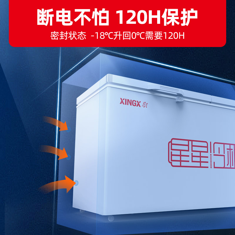 星星（XINGX）冰柜商用大容量超市厨房雪糕保鲜卧式冷冻冷藏转换冷柜 518升 BD/BC-528GE（店长推荐）