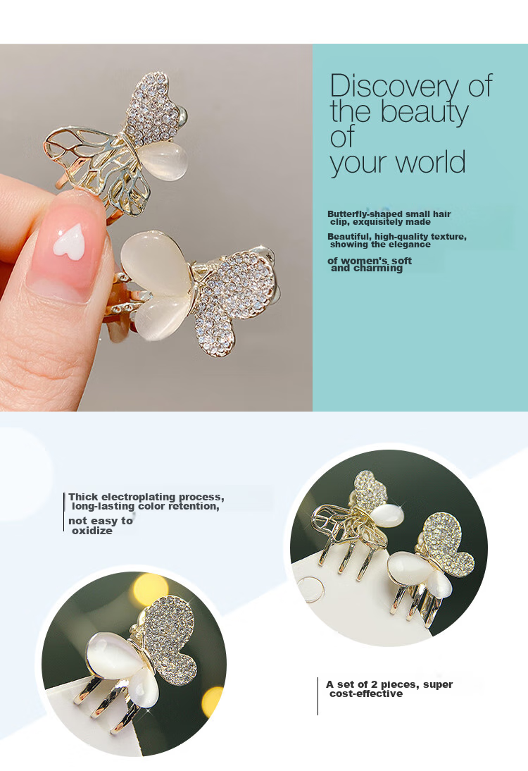 CHIMERA Elegant Hair Clip, Back of Head Half-Up Butterfly Bun Clip for Women, Side Clip Hair Accessory, Mid-Autumn Festival Gift 28