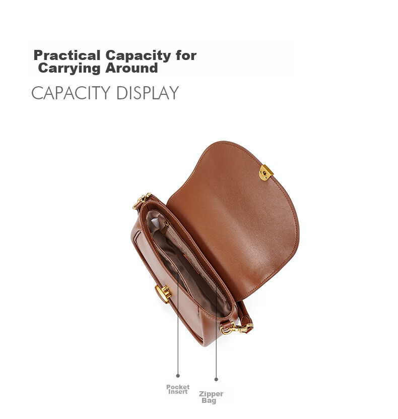 HONGU Leather Handbag Shoulder Crossbody Bag Vintage Saddle Bag Casual Tote Small Purse Women's Bag, Birthday Gift for Girlfriend 8