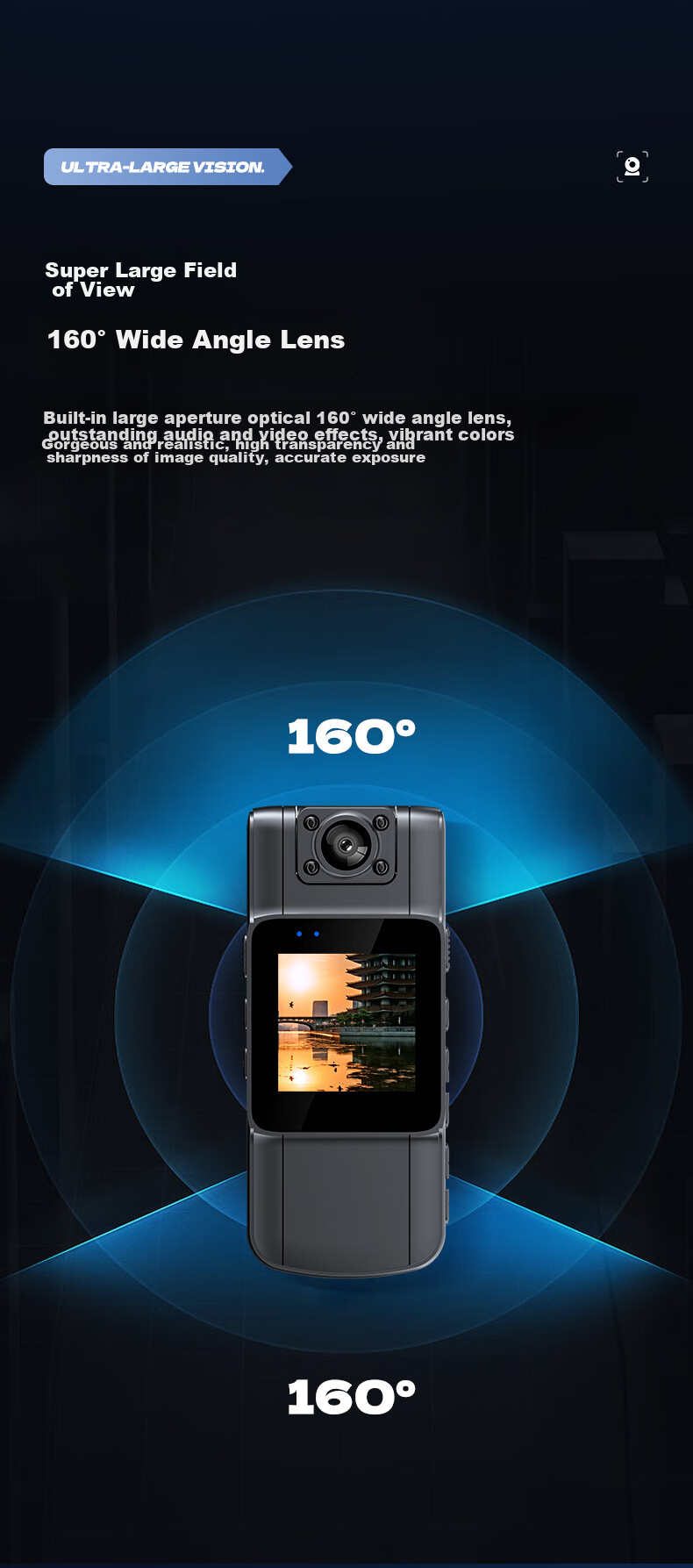 Mengduofu Body-Worn 4K High-Definition Law Enforcement Camera, Small Chest-Mounted Cycling Sports Camera for Meetings And Inspections 17