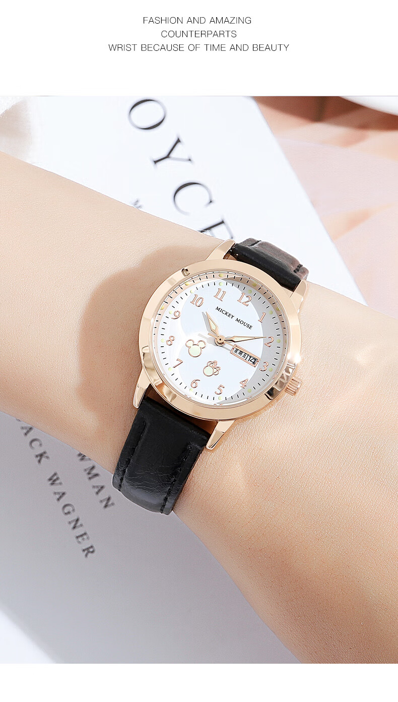 Disney Children's Watch, Girls' Student Back-To Gift, Cute Young Girl Exam Analog Quartz Wristwatch MK-11383B 5