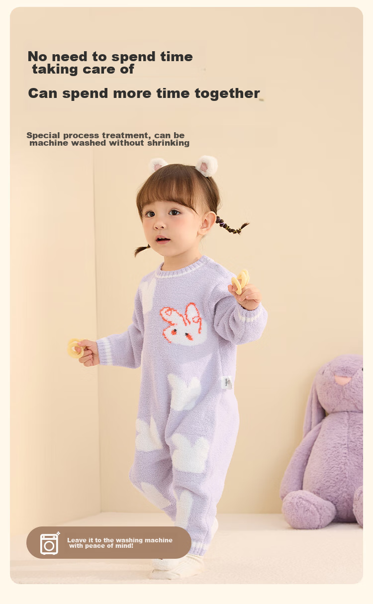 BALABALA Children's Clothing, Baby Romper, Newborn Onesie, Warm Half-Fleece Winter Outfit, Soft And Cute, 209425133201 5