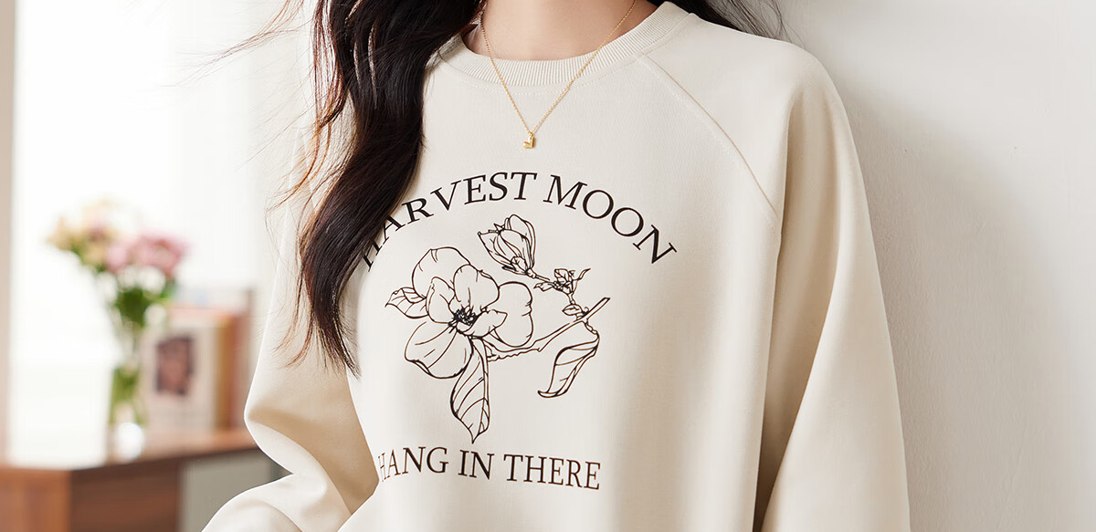 PinCai Elegant Floral Print Crewneck Sweatshirt Casual Versatile Outerwear P143W1008 34