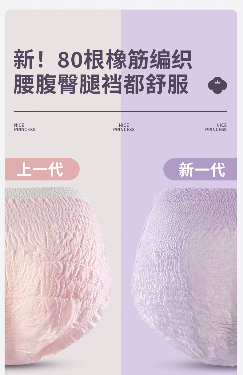 PurCotton [Recommended by Lu Yuxiao], Princess Comfort Pants, Sleep Pants, Panty-Style Sanitary Napkins, ML Size, 48 Pieces Per Box 6