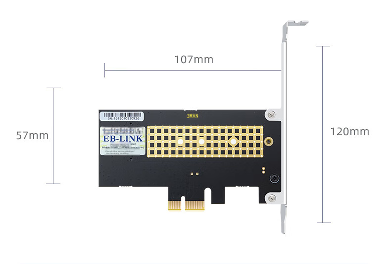 EB-LINK PCIe 4.0 X1 to M2 Expansion Card, Full-Speed Single-Port M.2 Interface, NVMe Adapter Card, SSD Solid State Drive 10
